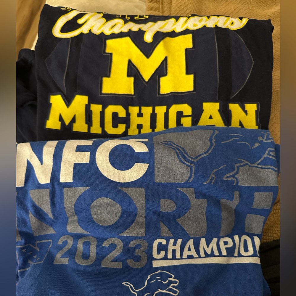 Michigan National Champion and NFC North Lions Champion T-Shirts Long Sleeves